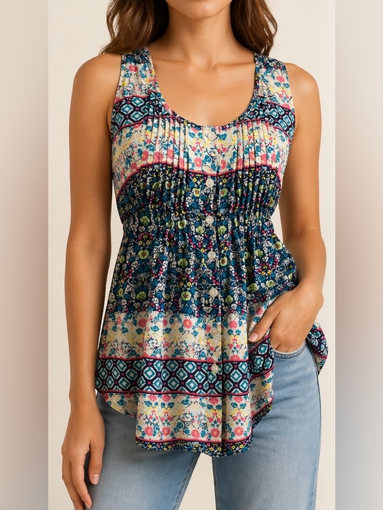 American Rag Tops - American Rag Multicolor Floral Sleeveless Button Up Blouse size XS